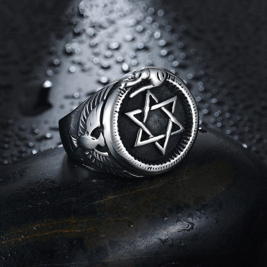 טבעת "רטרו" עם מגן דוד